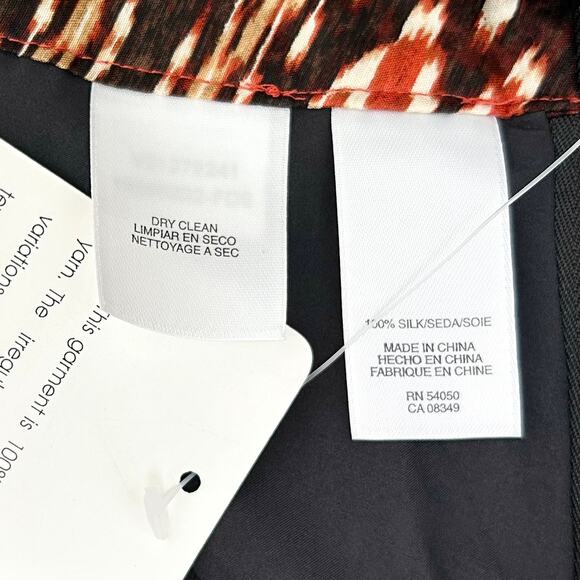 Jones New York 100% Silk Autumn Boho Faux Wrap Straight Skirt NWT - Picture 9 of 9